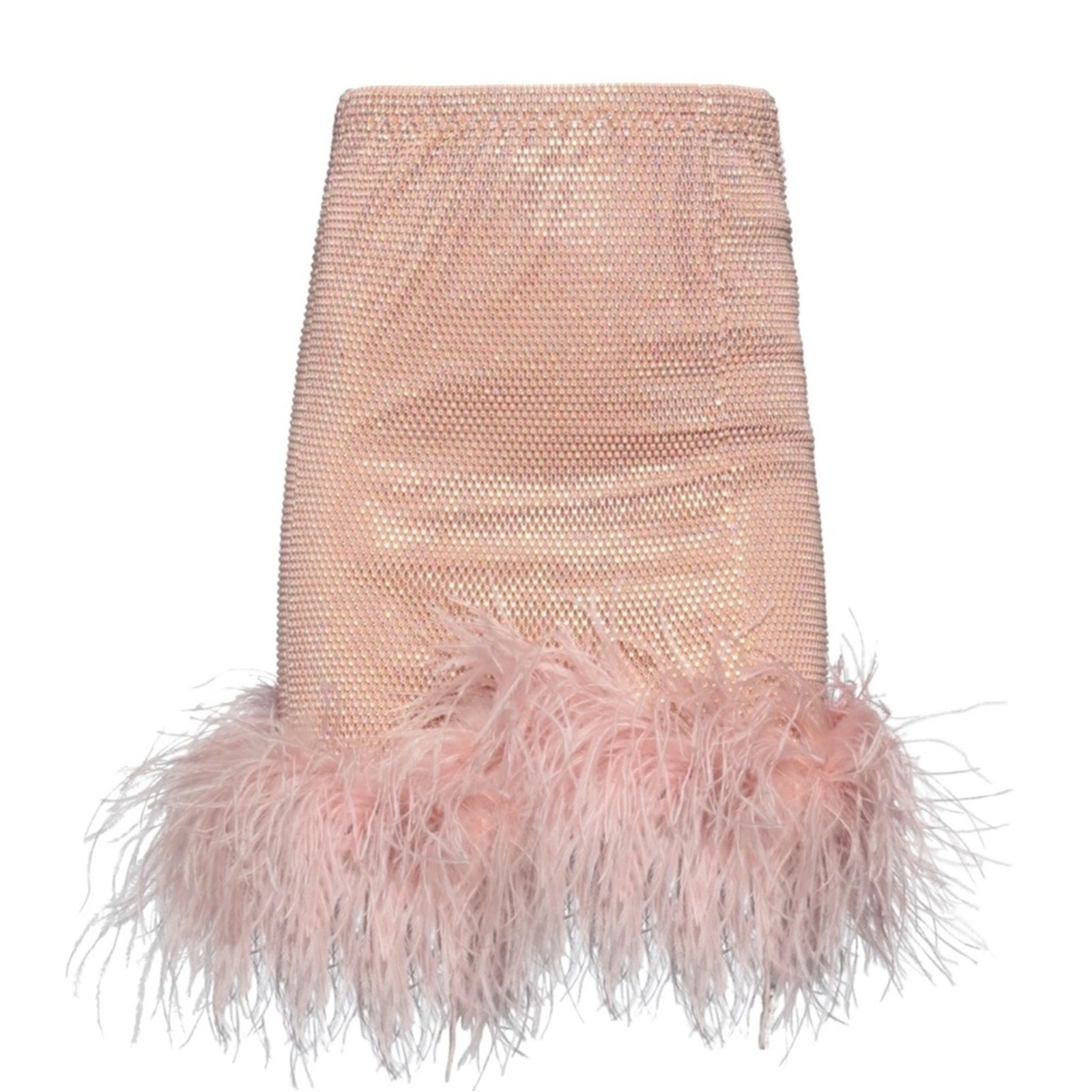 Santa Brands Feathers Crystal Rhinestone Embellished Pink Mini Skirt Size Xs/S — image 3 of 8